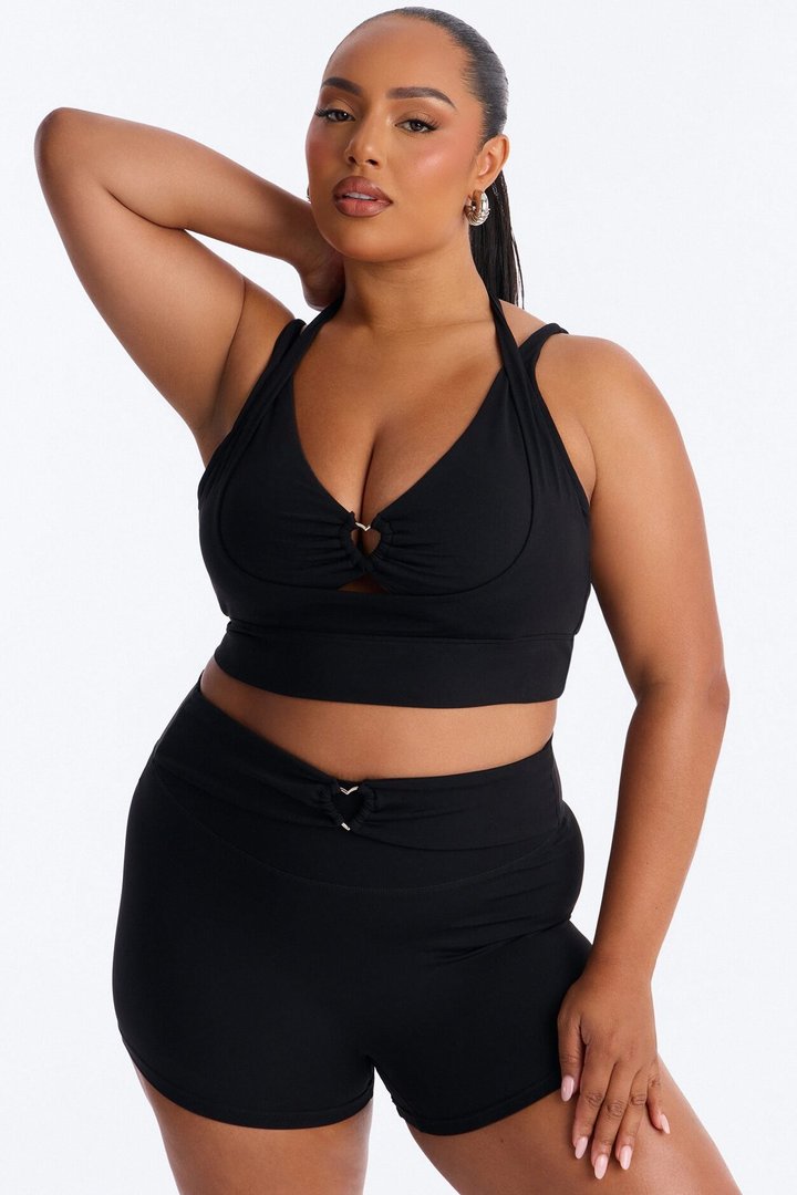 Cross Your Heart Double Lined Short Set - Black