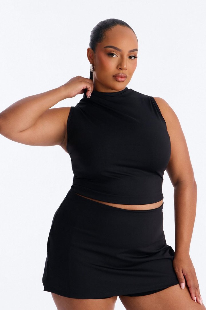 Sadie Sleeveless Skirt Set - Black