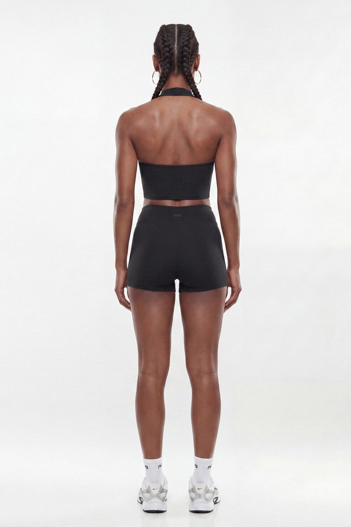 CloudForm™ Scoop Neck Active Halter Top - Black