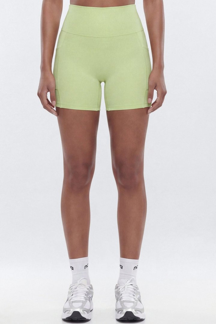 CloudForm™ High Waist 5″ Side Pocket Biker Short - Pistachio