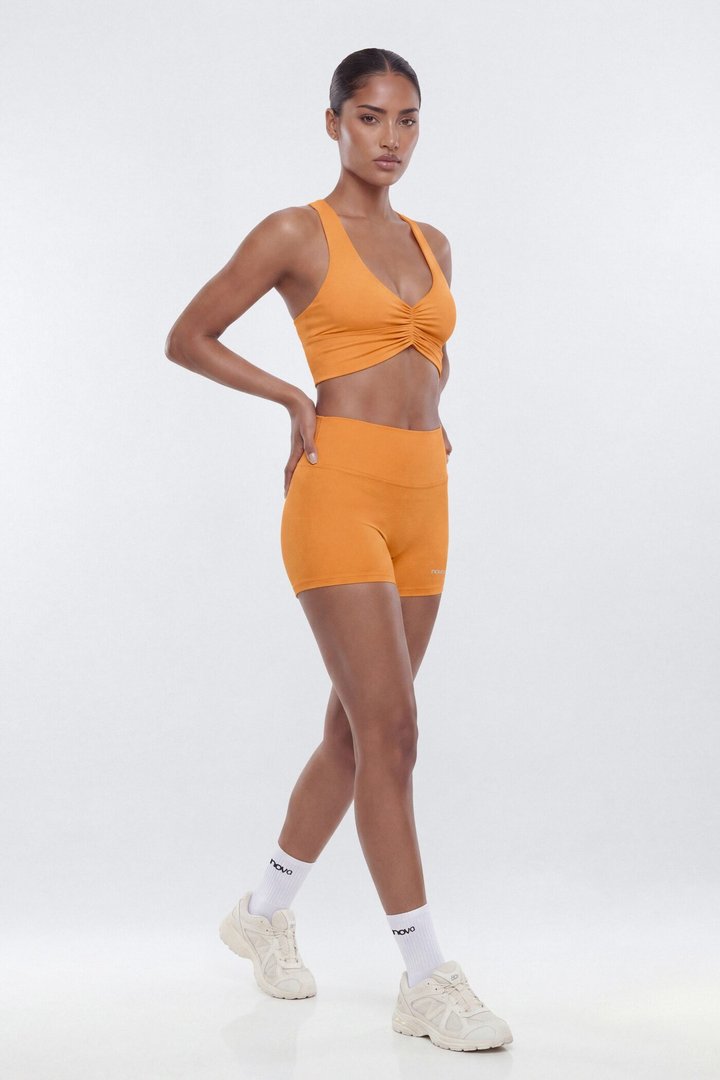 CloudForm™ 3″ Invisible Scrunch Biker Short - Tangerine