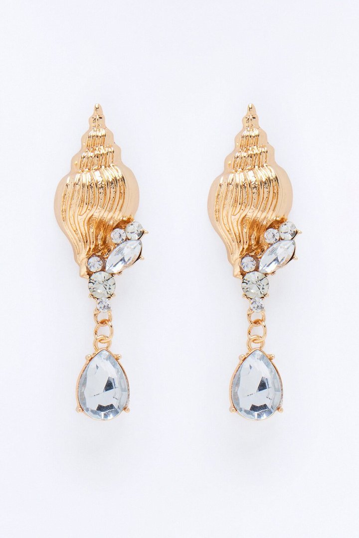 Soleil Shell Earrings - Gold