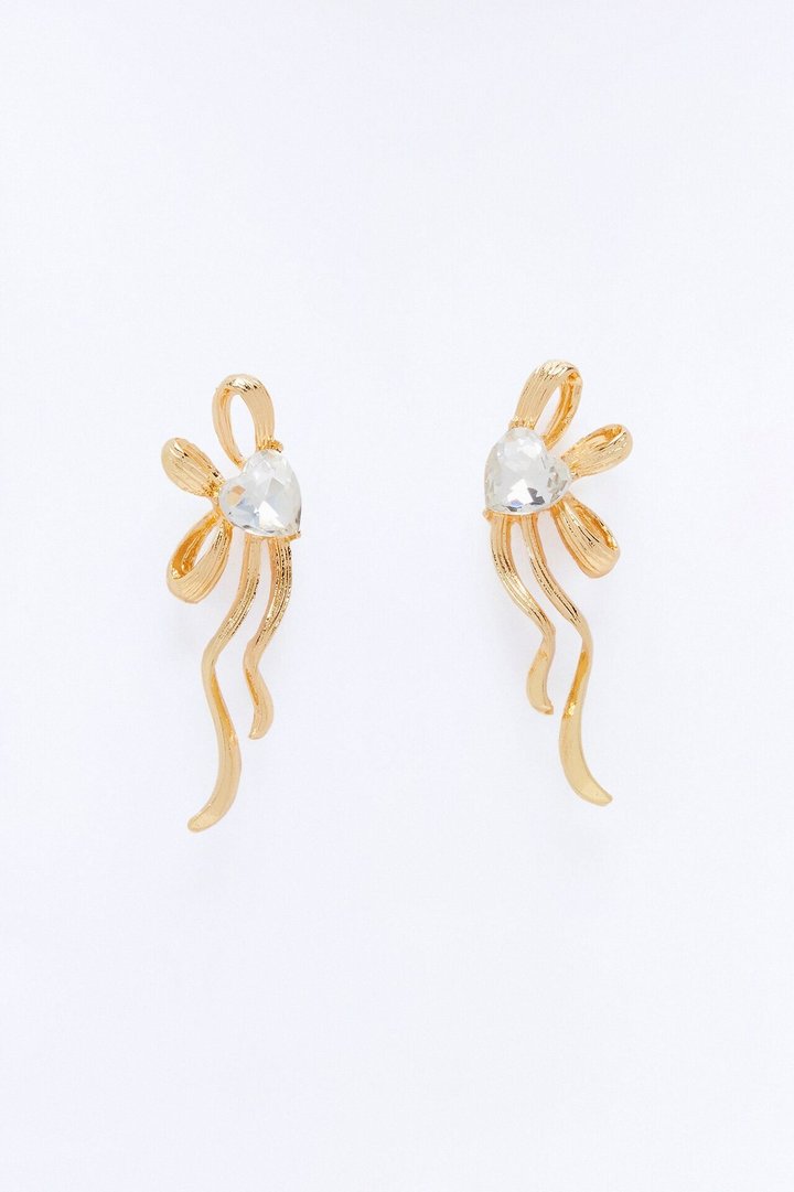 Bowed In Love Earrings - Gold