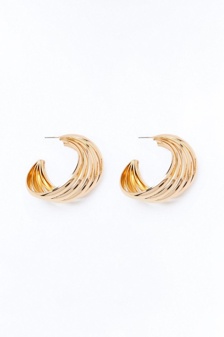 Stacked Halo Hoop Earrings - Gold
