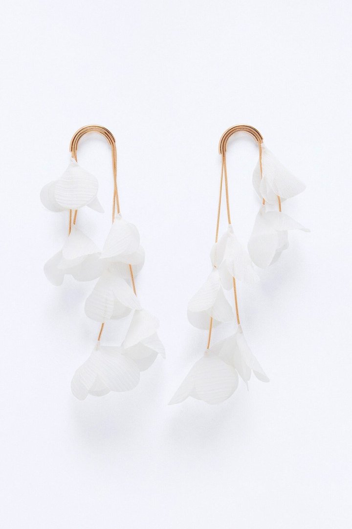 Flower Showers Drop Earrings - White