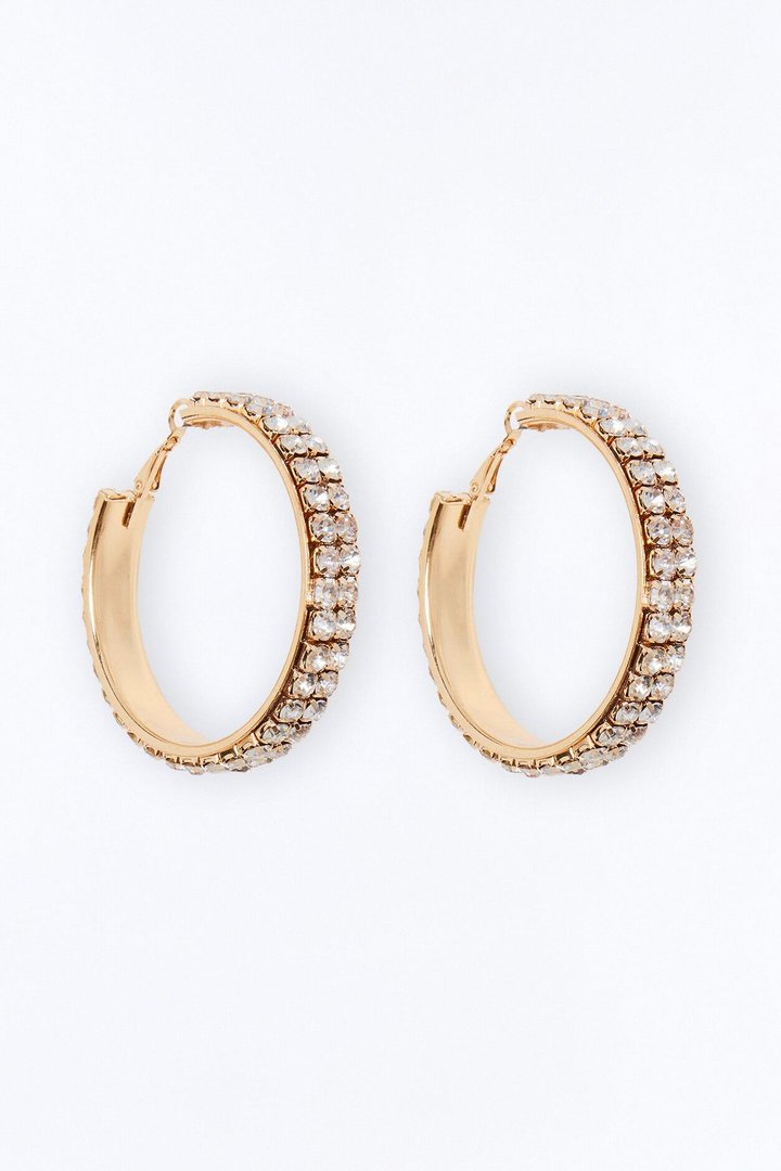 Light Catcher Hoop Earrings - Gold