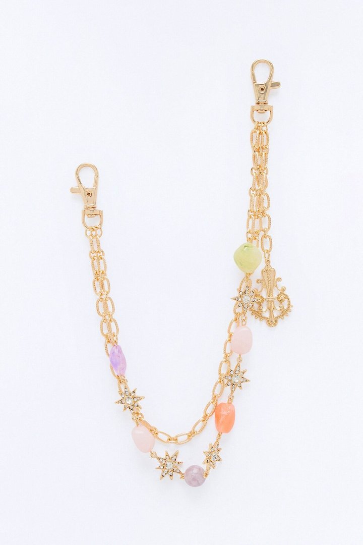 Stars And Stones Pant Chain - Gold/Multi