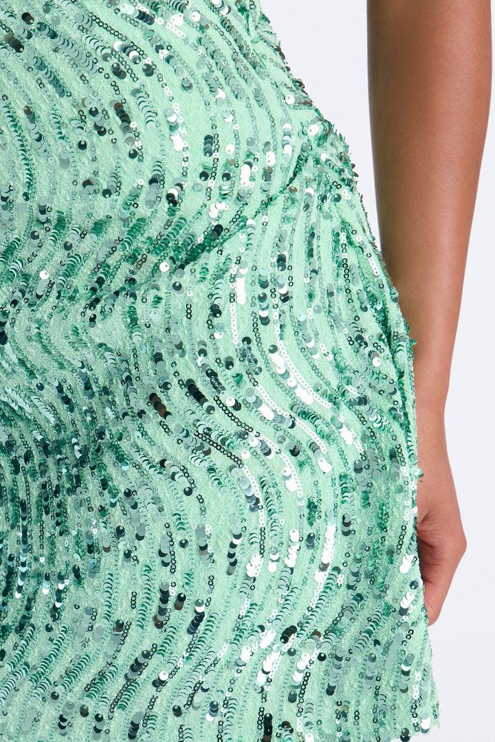 Pretty And Petty Sequin Mini Dress - Green