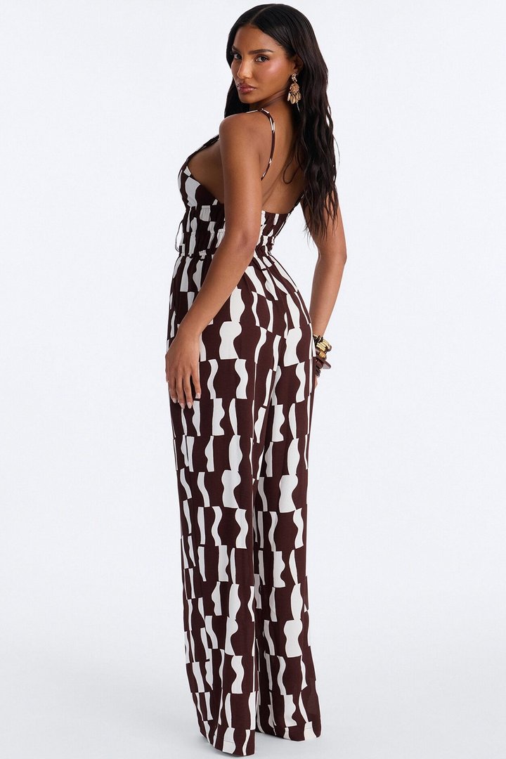 Tammi Wide Leg Jumpsuit - Chocolate