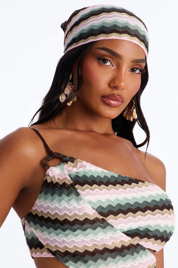 On Your Mind Cut Out Crochet Mini Dress - Sage/combo