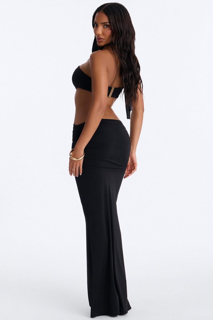 Daphne Draped Maxi Dress - Black
