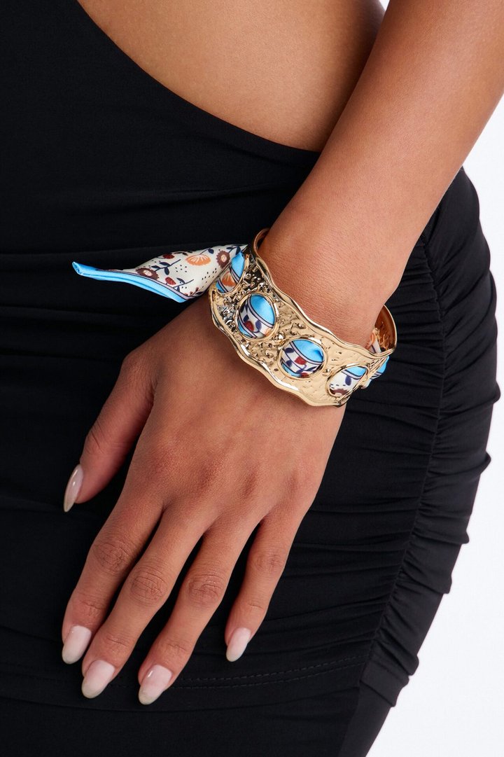 Capri Cuff Bracelet - Gold/Blue