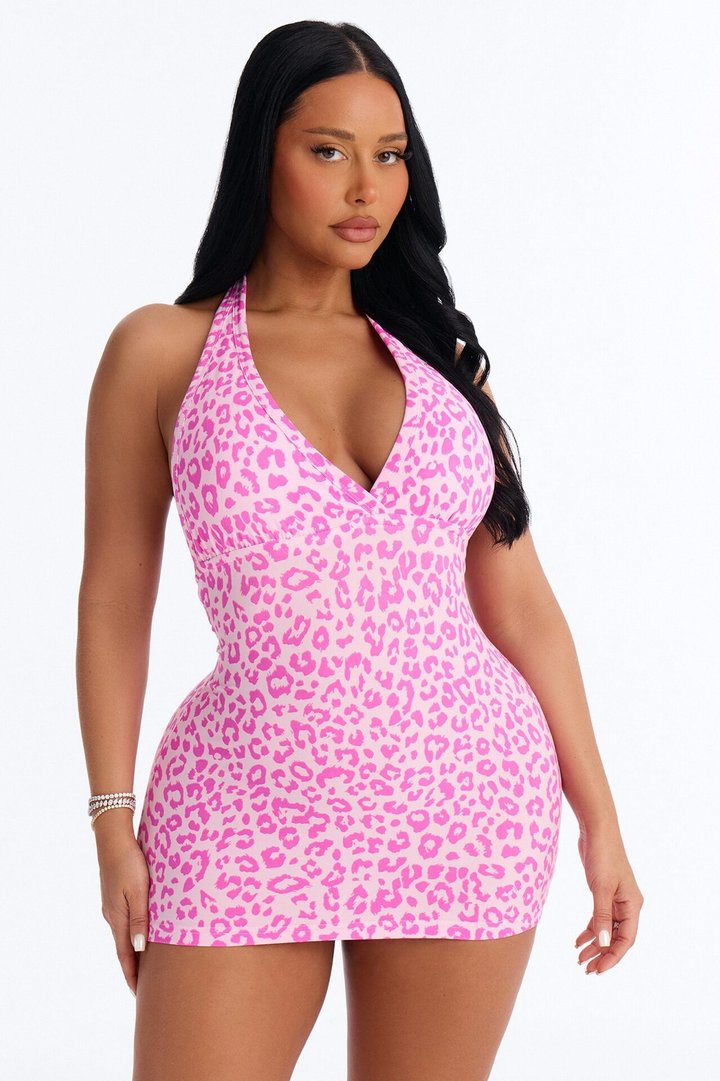 Can't Change My Spots PJ Sleep Dress - Pink/Pink