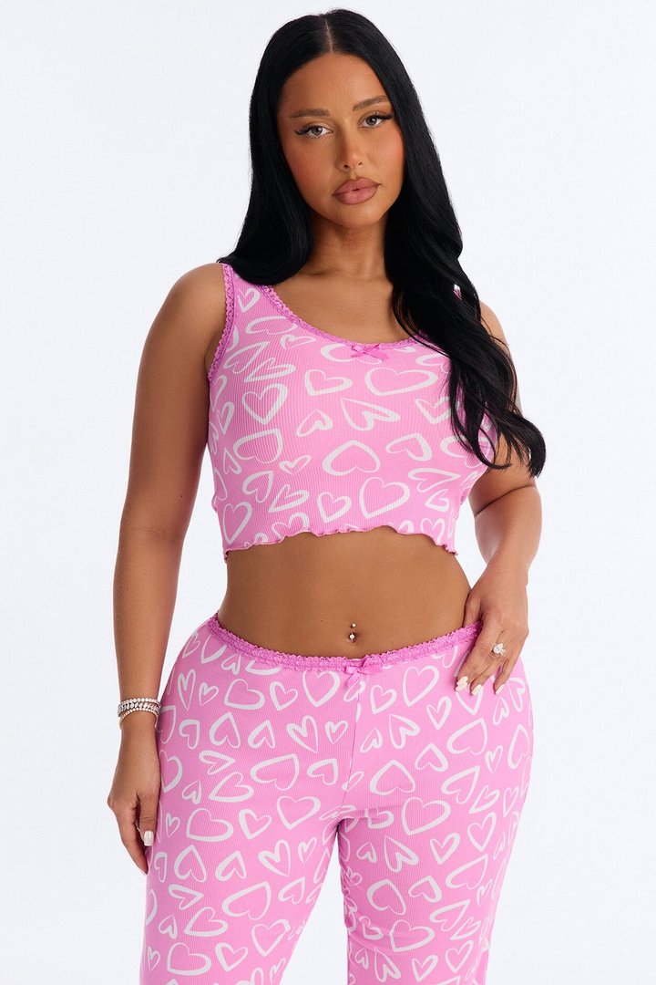 Love All Around Me PJ Pant Set - Pink/combo