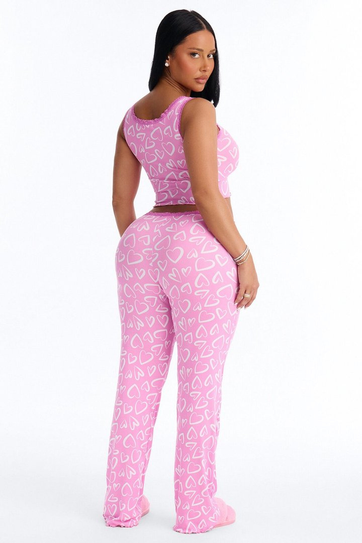 Love All Around Me PJ Pant Set - Pink/combo