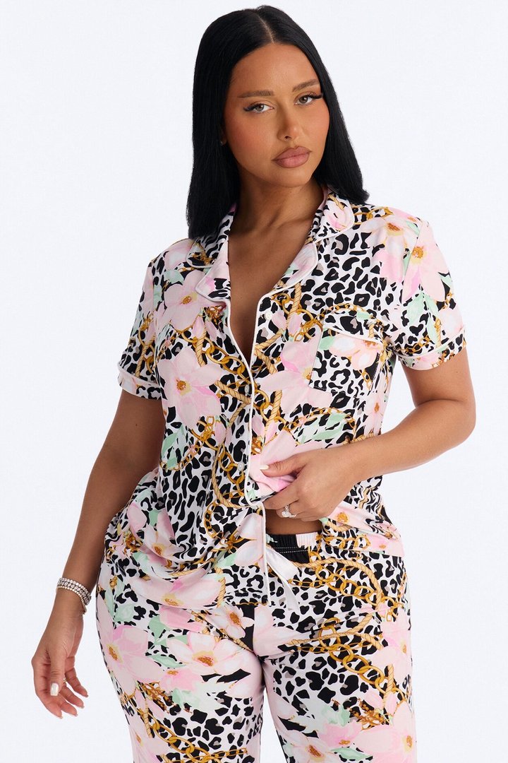 Late Night Floral PJ Pant Set - Black/combo