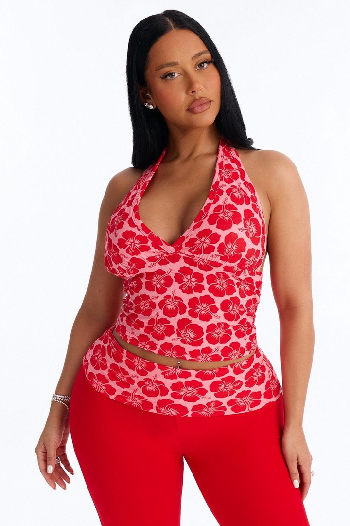 Tropical Beauty PJ Pant Set - Red