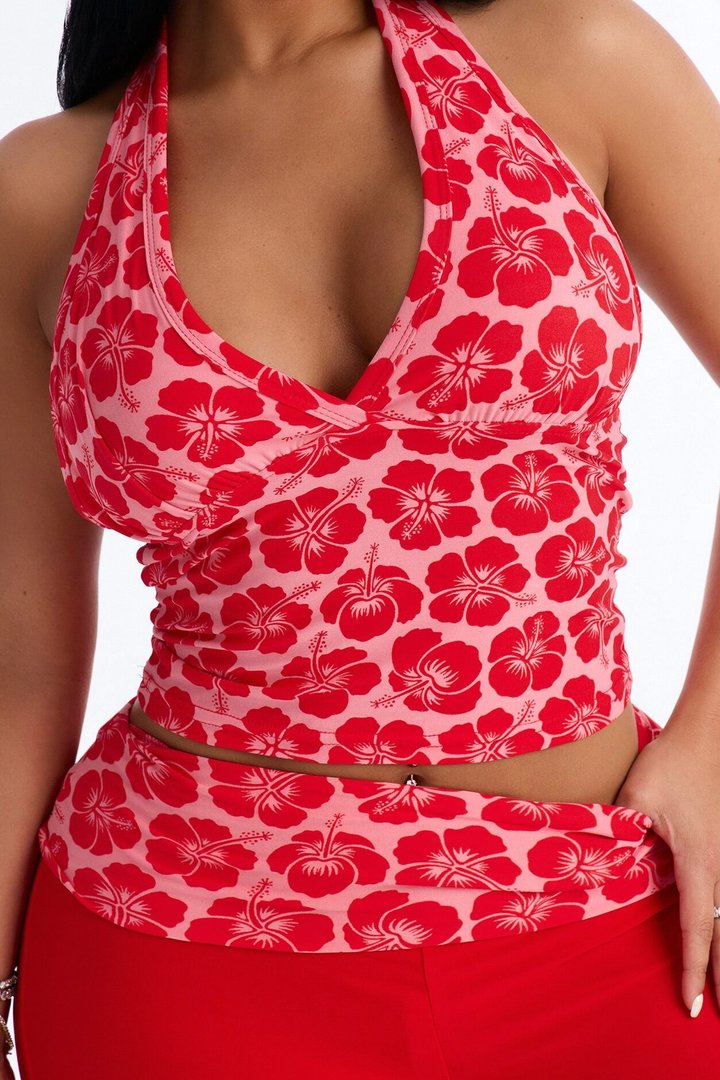 Tropical Beauty PJ Pant Set - Red