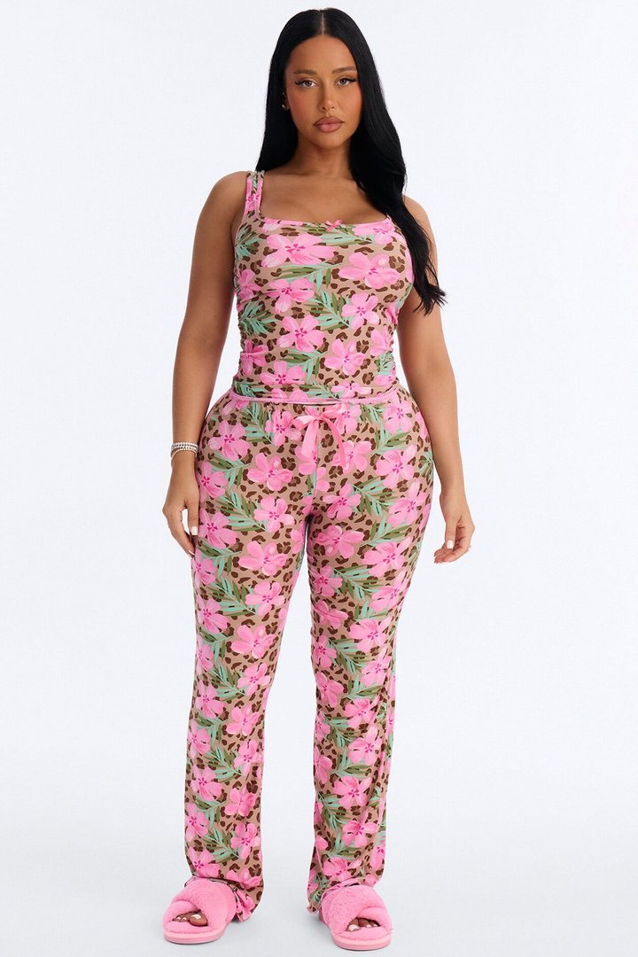 Vacay Vibes PJ Pant Set - Pink/combo
