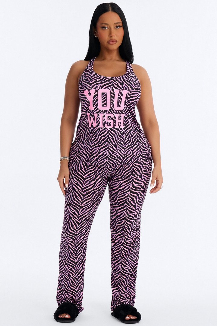 You Wish PJ Pant Set - Black/Pink