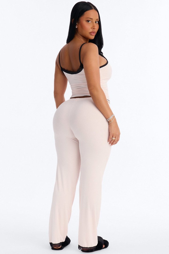Always On My Mind Ribbed PJ Pant Set - Pink/combo