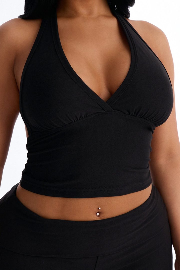 Stay Cozy Halter PJ Pant Set - Black