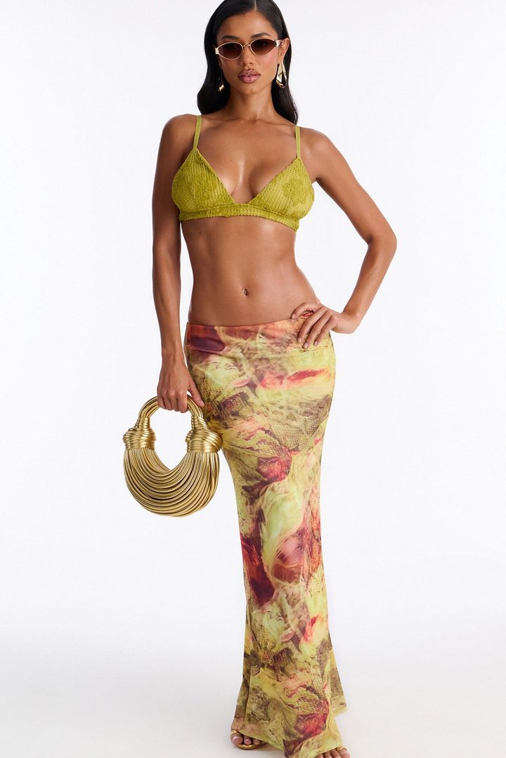 Selena Crochet Bralette Tank Top - Chartreuse