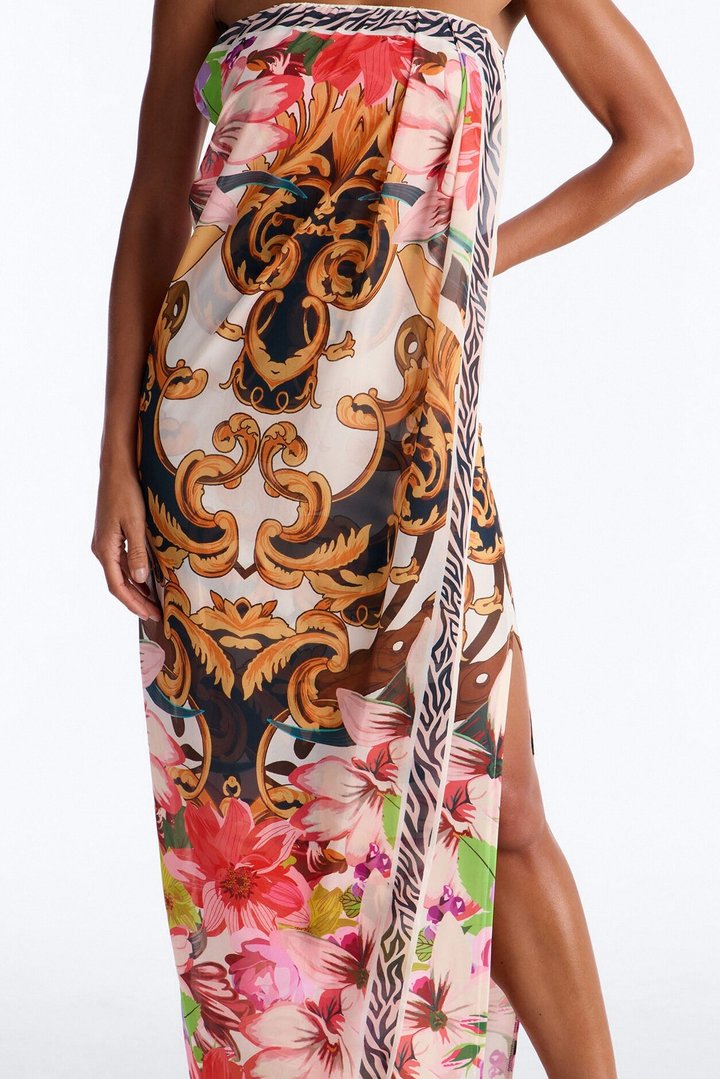 Athena Wrap Overlay Maxi Dress - Multi Color