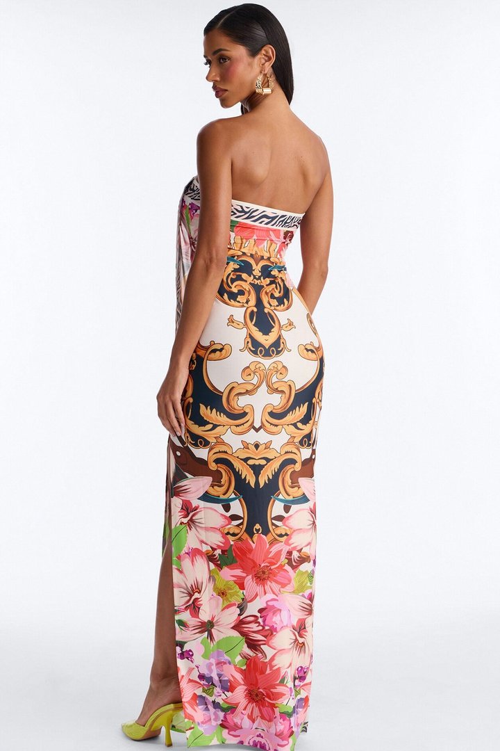 Athena Wrap Overlay Maxi Dress - Multi Color