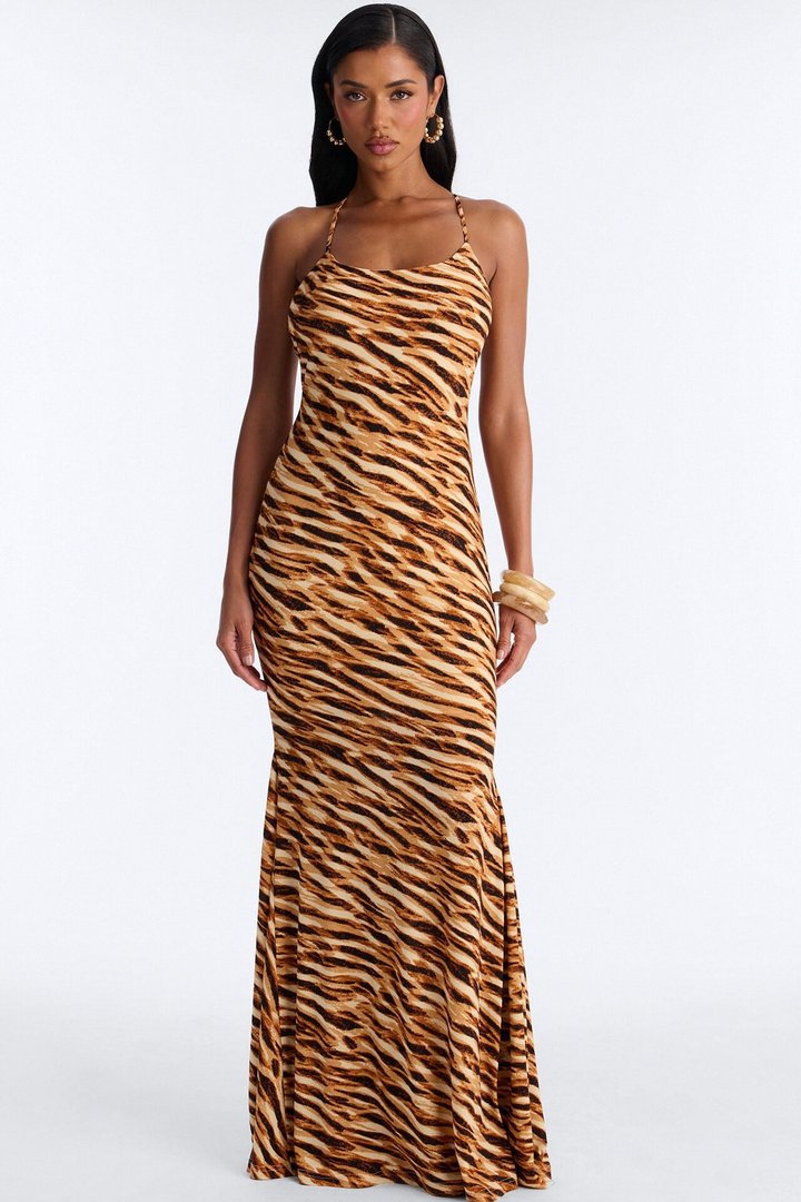 Skin And Sunset Maxi Dress - Brown/combo