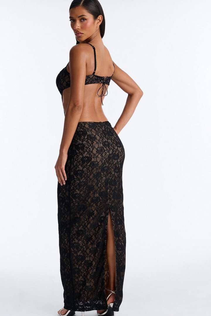 Seduce The Night Lace Maxi Dress - Black/combo