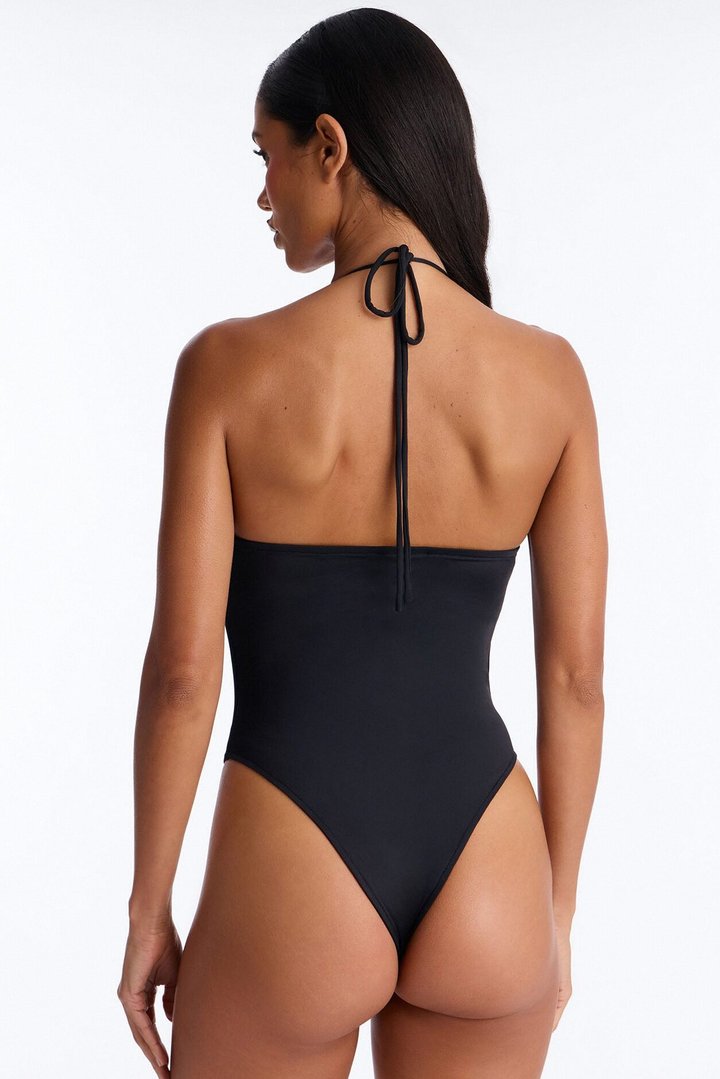 Midnight Goddess Bodysuit Skirt Set - Black