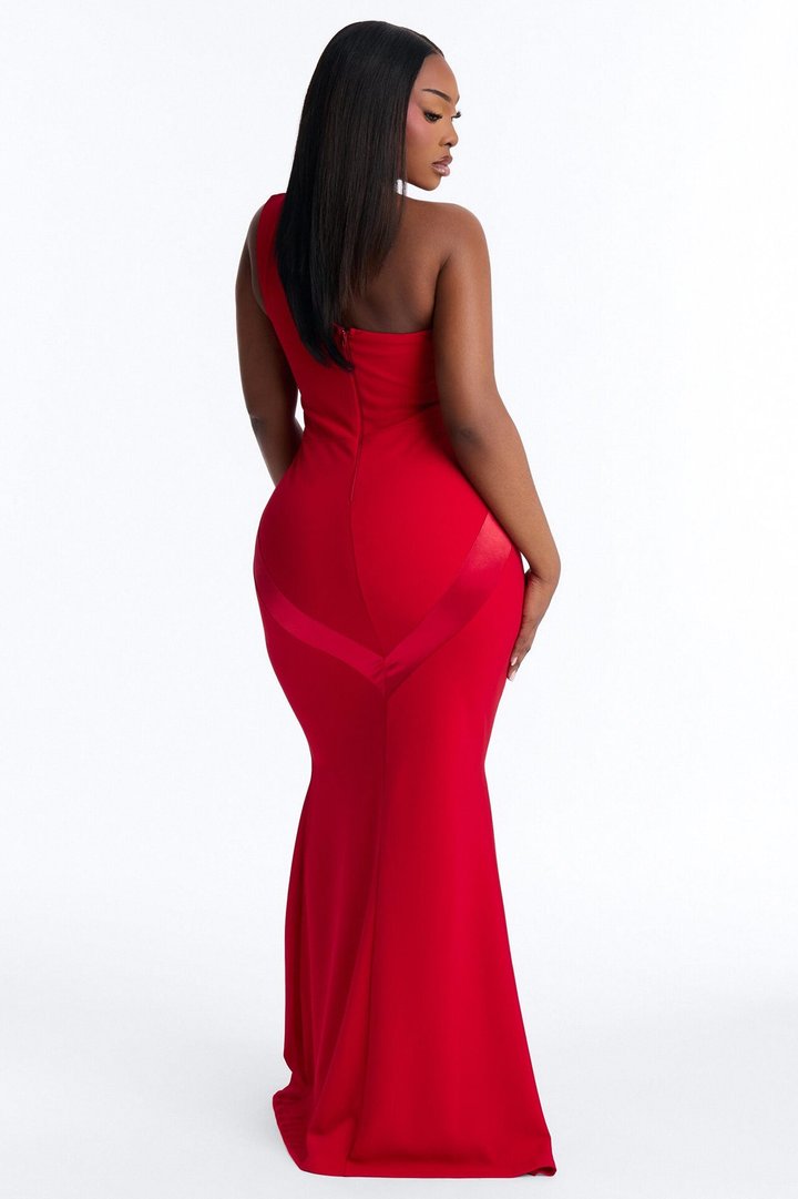 Immediate Yes One Shoulder Gown - Red