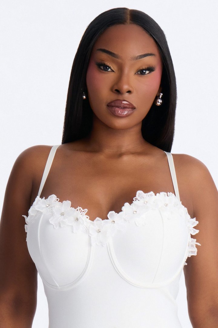 Verona Bandage Midi Dress - White