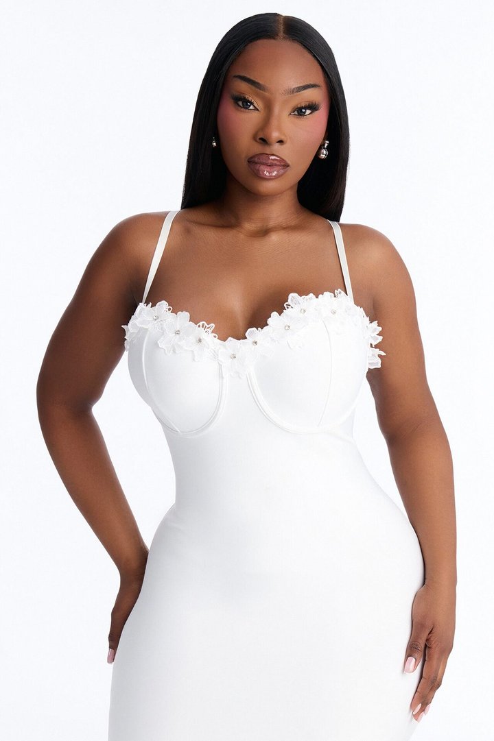 Verona Bandage Midi Dress - White