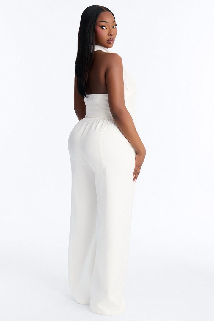 Celeste Bloom Draped Pant Set - White