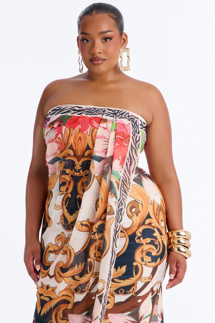 Athena Wrap Overlay Maxi Dress - Multi Color