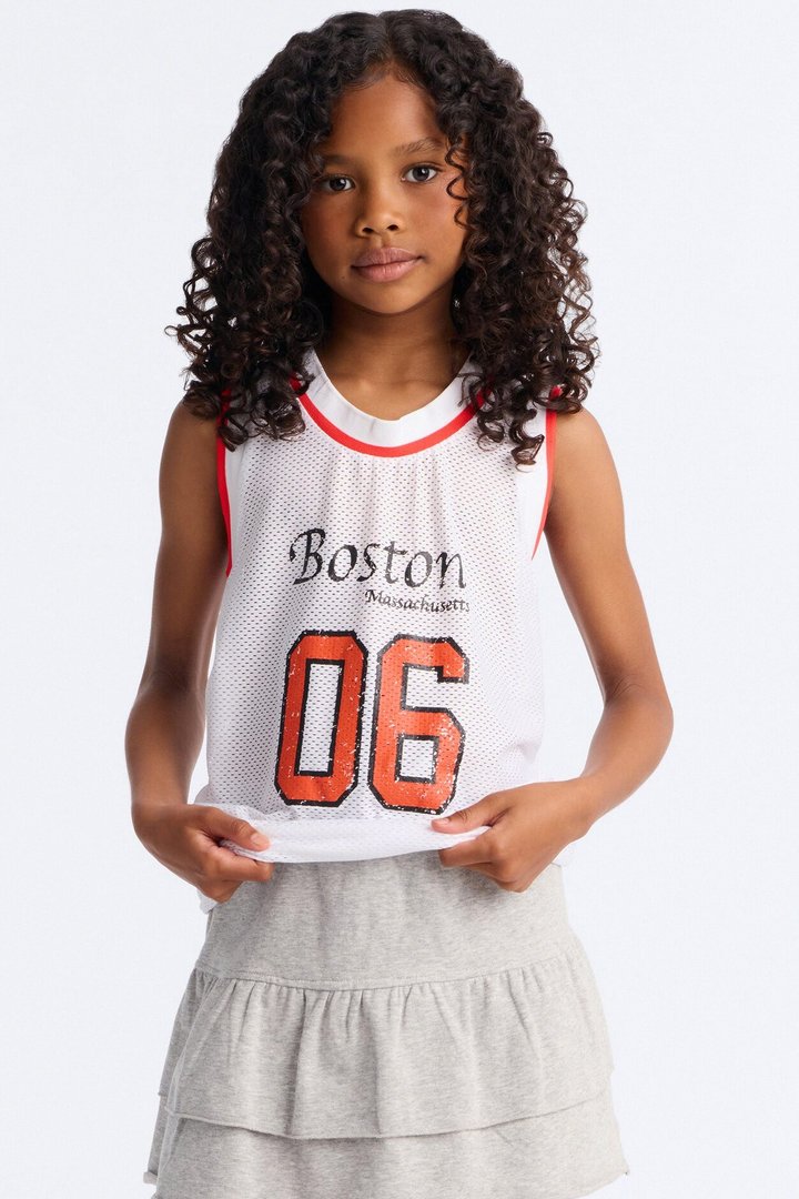 Mini Boston 06 Ruched Sleeveless Jersey - White