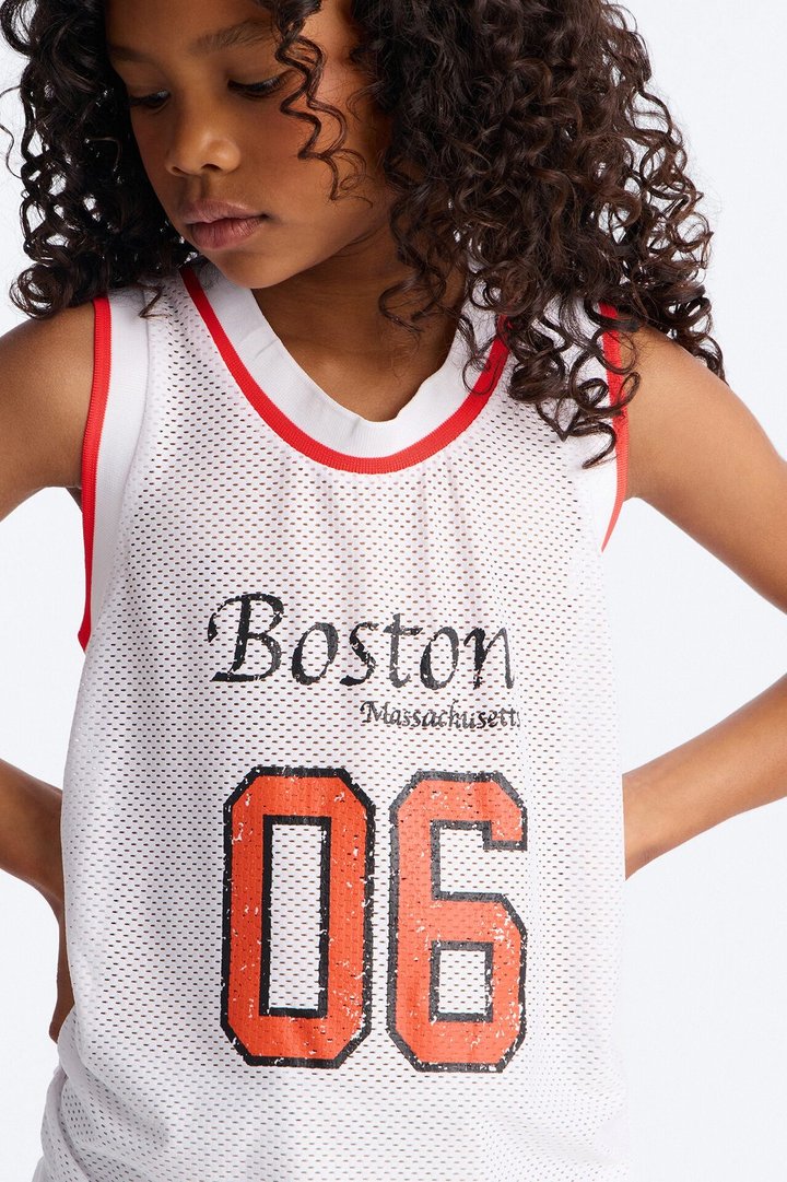 Mini Boston 06 Ruched Sleeveless Jersey - White