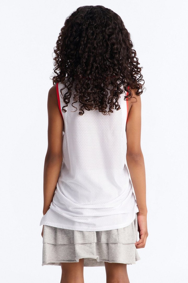 Mini Boston 06 Ruched Sleeveless Jersey - White