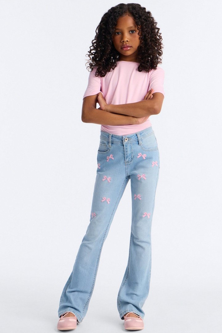 Mini Music To My Ears Flare Jeans - Light Wash