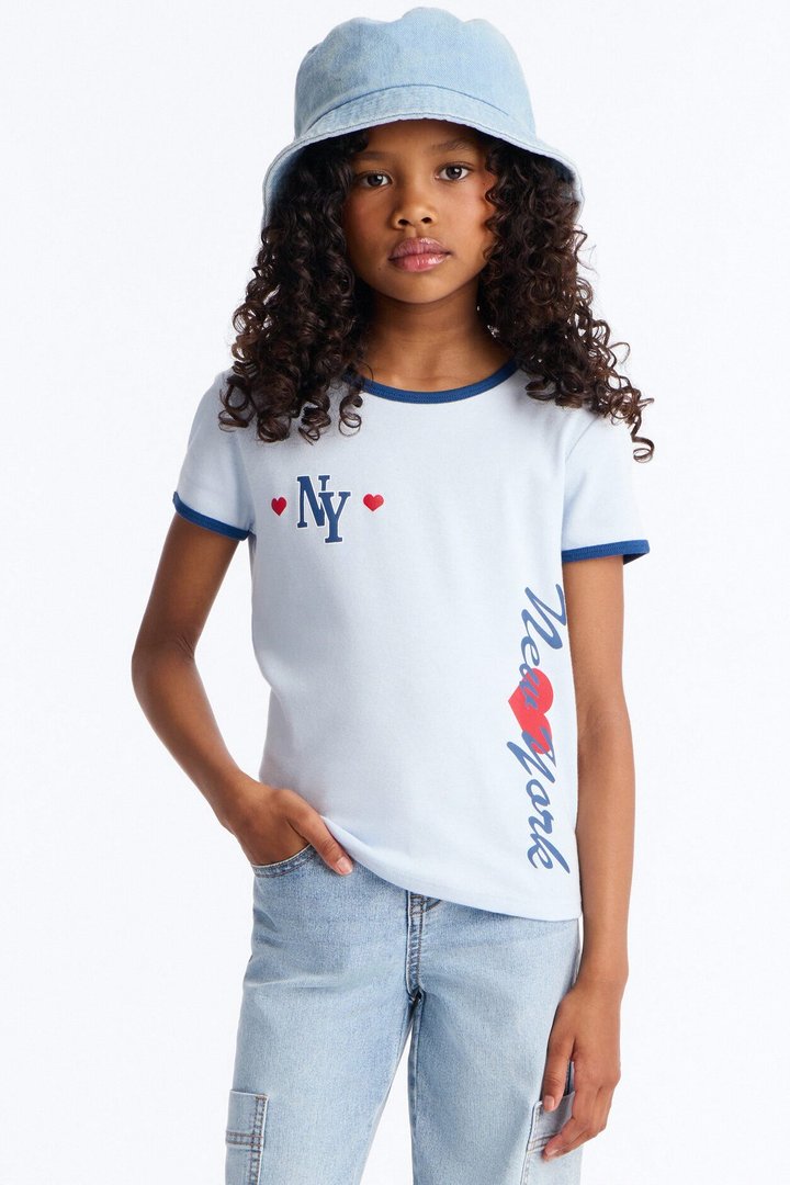 Mini NY America's Sweetheart Short Sleeve Tee - Blue