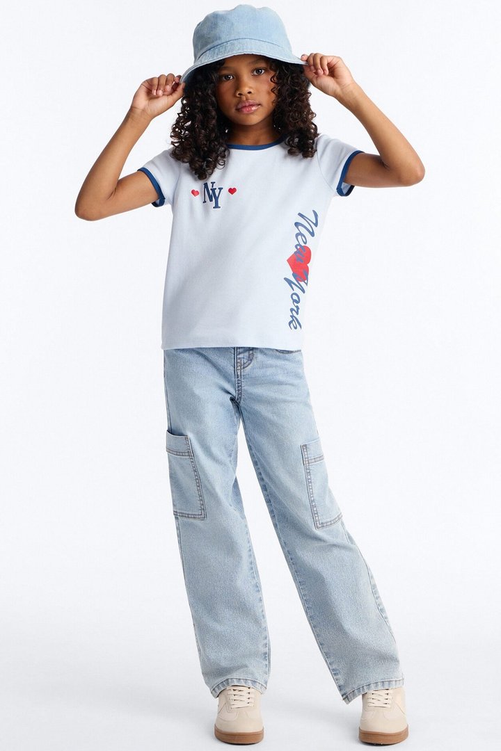 Mini NY America's Sweetheart Short Sleeve Tee - Blue