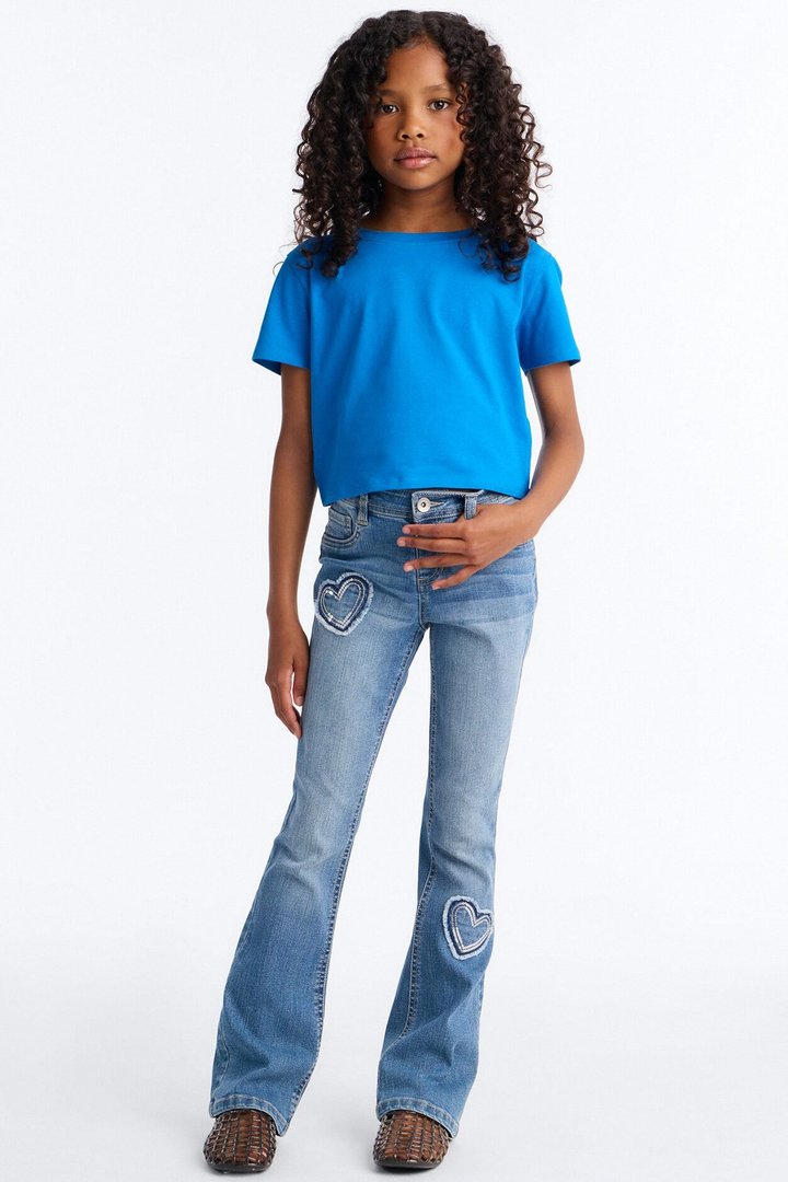 Mini Heart So Full Flare Jeans - Medium Wash