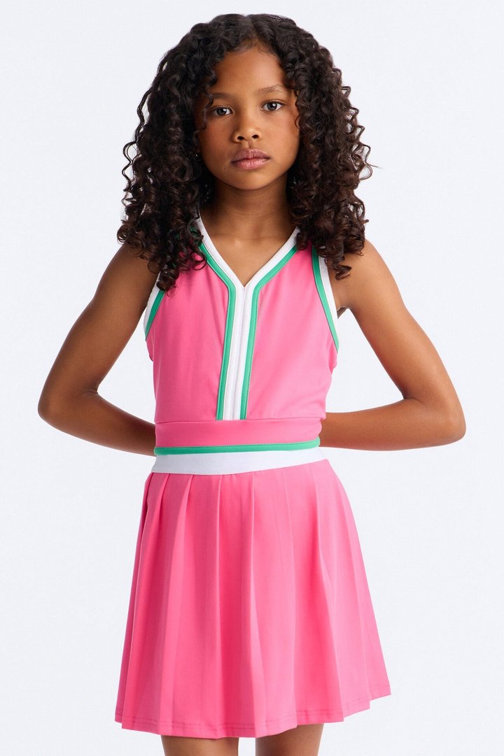 Mini Mica Sports Bra Pleated Mini Skort Set - Pink