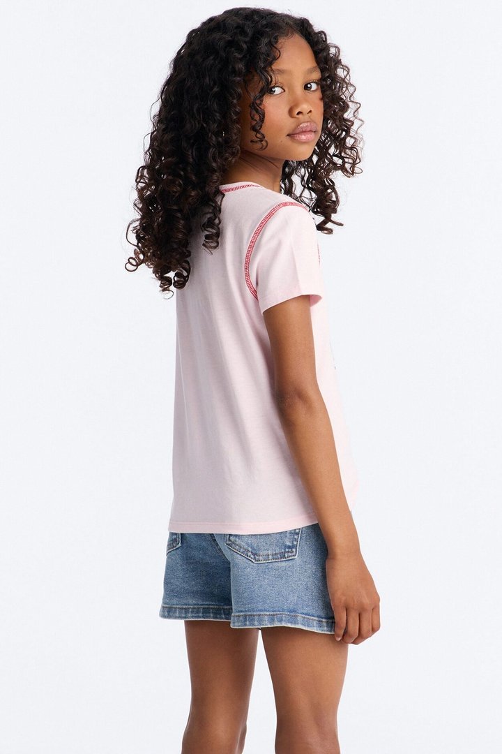 Mini New York All Glamour Short Sleeve Tee - Light Pink