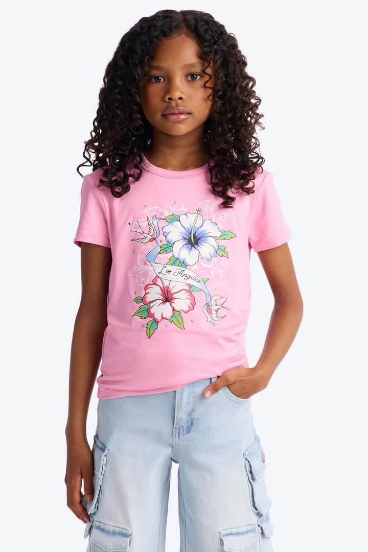 Mini LA Always Blessed Short Sleeve Tee - Pink