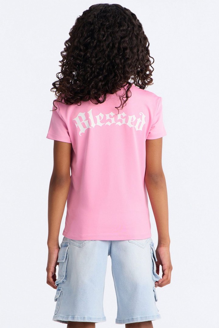 Mini LA Always Blessed Short Sleeve Tee - Pink