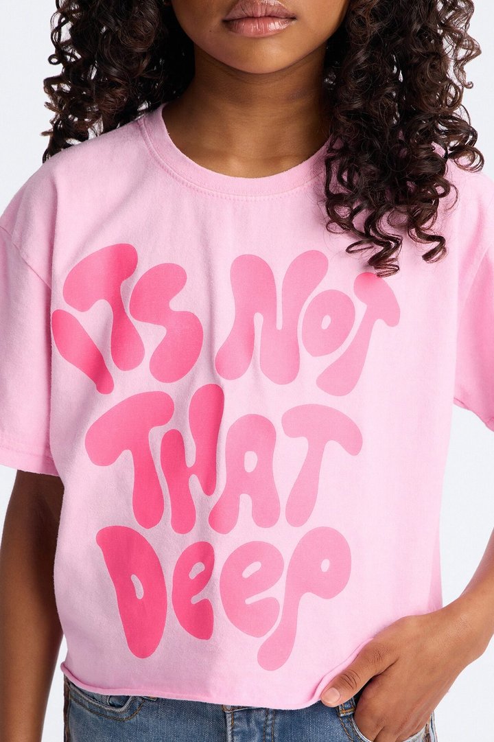 Mini It's Not That Deep Mineral Wash Short Sleeve Tee - Pink
