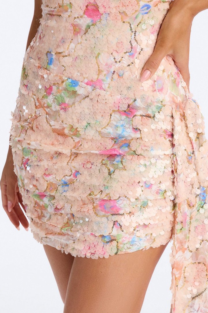 Felicia Floral Sequin Mini Dress - Multi Color